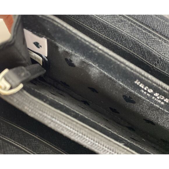 Kate Spade Mavis Street Neda Purple Glitter Large Continental Zip Wallet NWOT - Picture 8 of 8